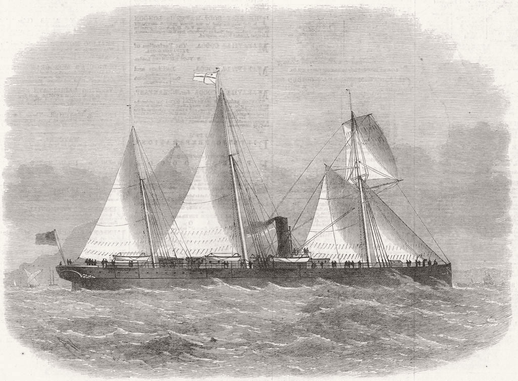 EUROPE. The steam-ship Europe 1871 old antique vintage print picture